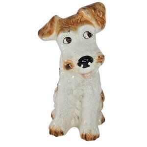 Vintage Sylvac Ceramic Jack Russel Terrier Dog Figurine Brown White